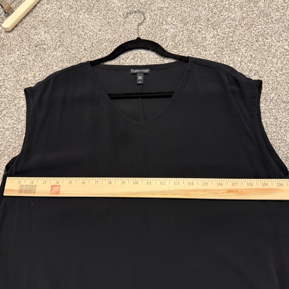 Eileen Fisher Black Sleeveless V-Neck Tunic Top – Size S/P - Picture 7 of 9